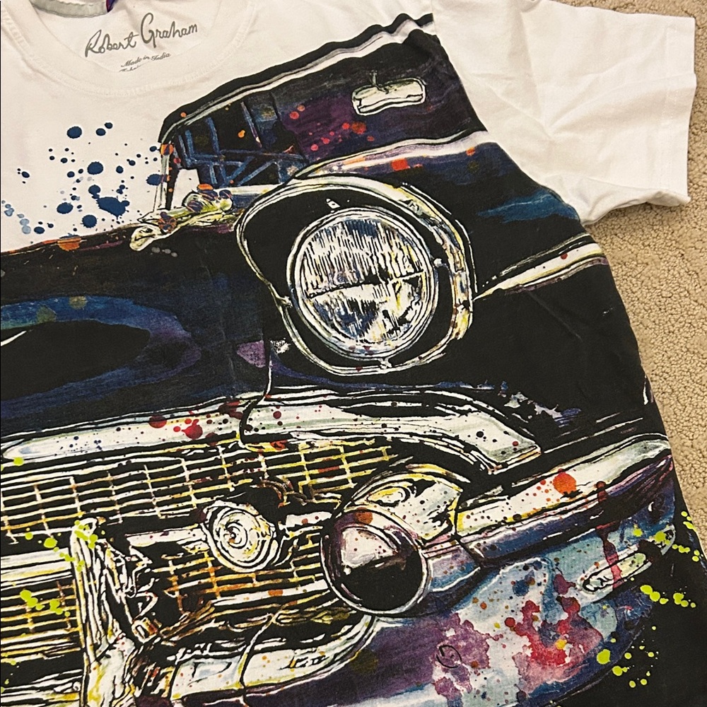 Robert Graham White and Black Graphic Tee - Picture 2 of 4